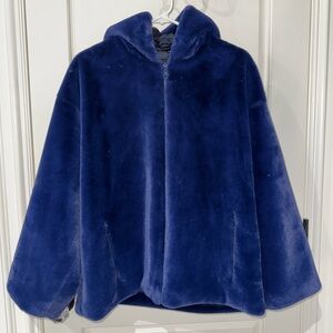 Blue Faux Fur Coat
